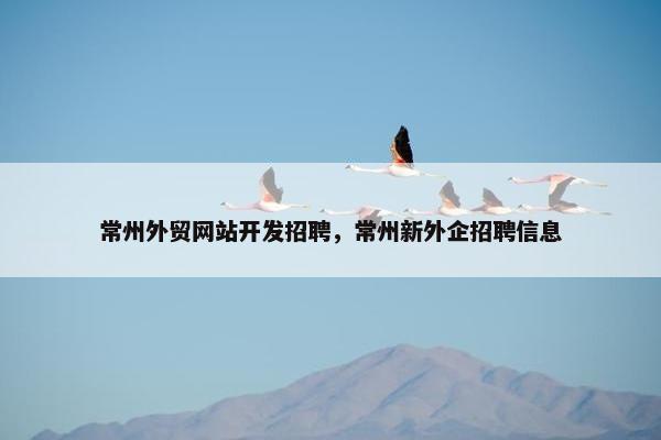 常州外贸网站开发招聘，常州新外企招聘信息
