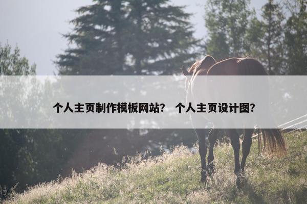 个人主页制作模板网站？ 个人主页设计图？