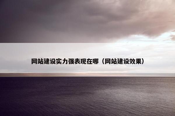 网站建设实力强表现在哪（网站建设效果）