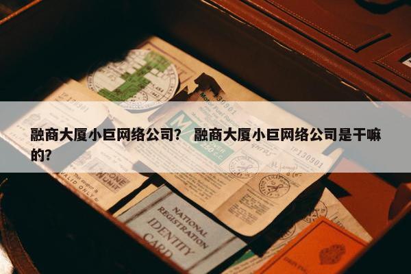 融商大厦小巨网络公司？ 融商大厦小巨网络公司是干嘛的？