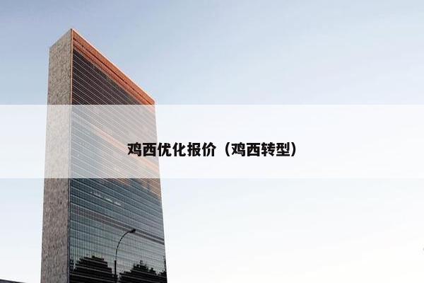 鸡西优化报价（鸡西转型）