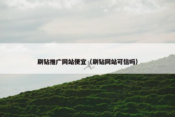 刷钻推广网站便宜（刷钻网站可信吗）