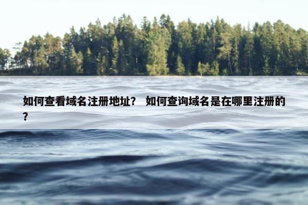 如何查看域名注册地址？ 如何查询域名是在哪里注册的？