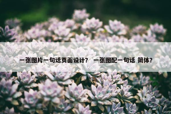 一张图片一句话页面设计？ 一张图配一句话 简体？