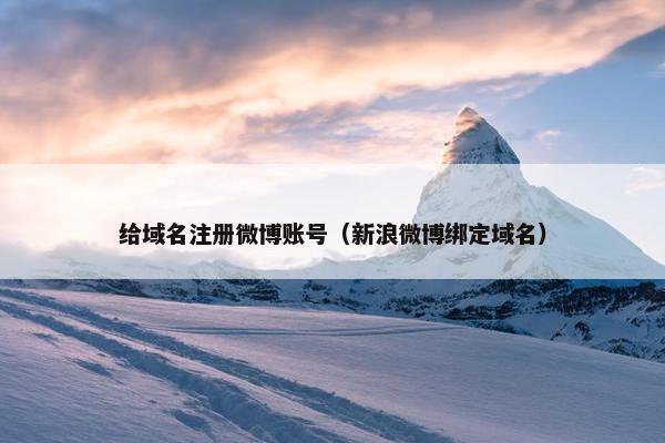 给域名注册微博账号（新浪微博绑定域名）