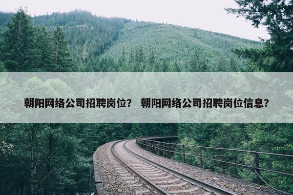 朝阳网络公司招聘岗位？ 朝阳网络公司招聘岗位信息？