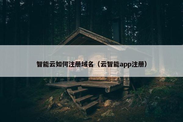 智能云如何注册域名（云智能app注册）