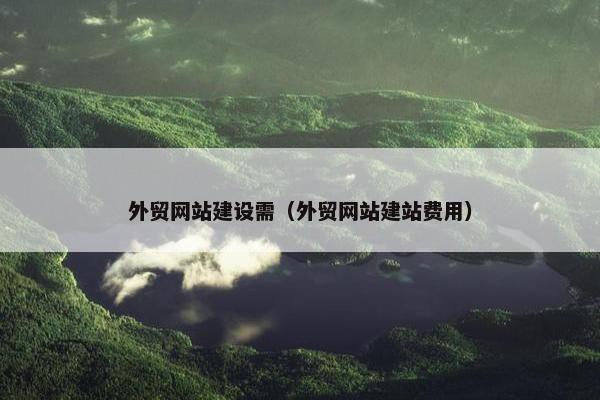 外贸网站建设需（外贸网站建站费用）