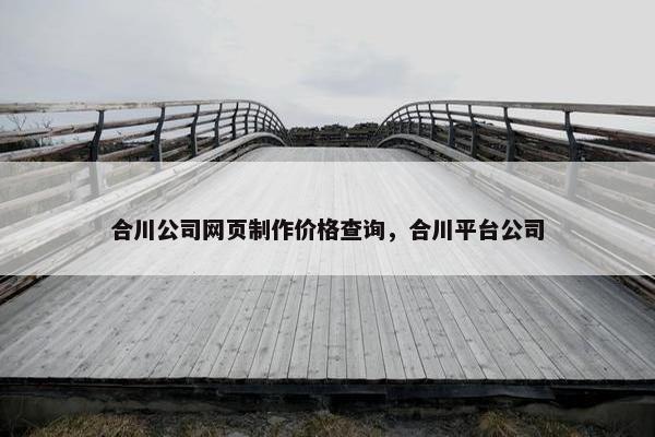 合川公司网页制作价格查询，合川平台公司