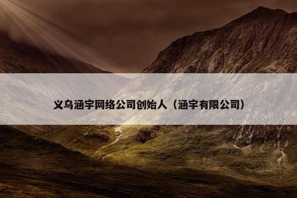义乌涵宇网络公司创始人（涵宇有限公司）