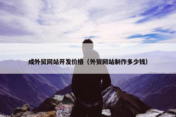 成外贸网站开发价格（外贸网站制作多少钱）