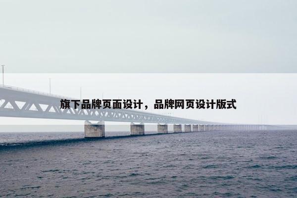 旗下品牌页面设计，品牌网页设计版式