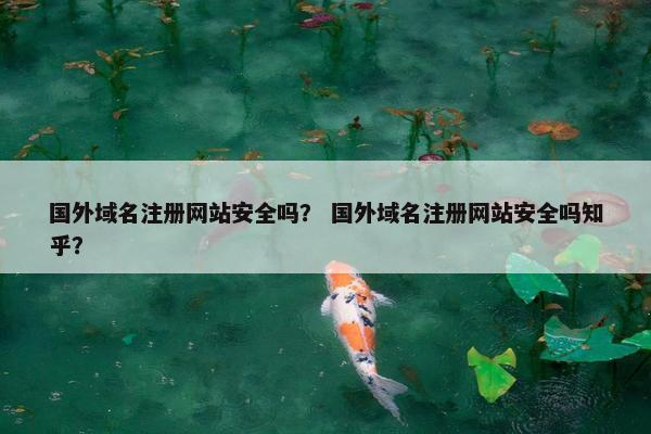 国外域名注册网站安全吗？ 国外域名注册网站安全吗知乎？