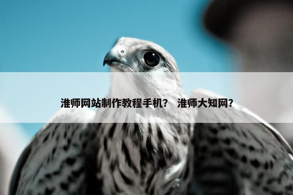 淮师网站制作教程手机？ 淮师大知网？