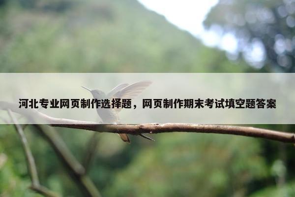河北专业网页制作选择题，网页制作期末考试填空题答案