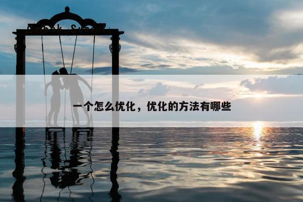 一个怎么优化，优化的方法有哪些