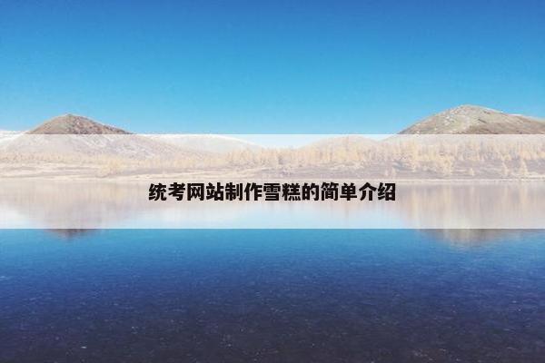 统考网站制作雪糕的简单介绍