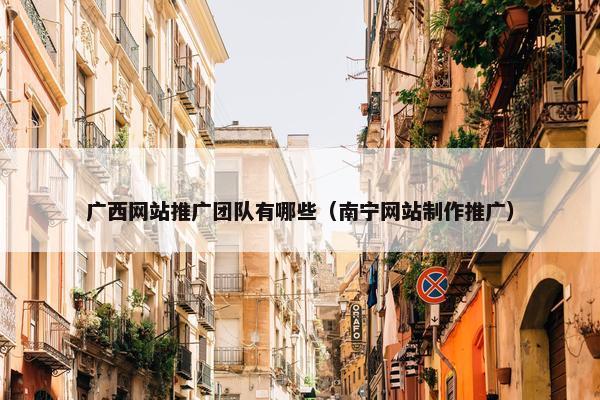 广西网站推广团队有哪些（南宁网站制作推广）