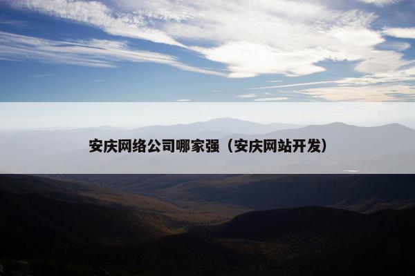 安庆网络公司哪家强（安庆网站开发）