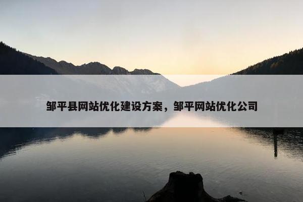 邹平县网站优化建设方案，邹平网站优化公司