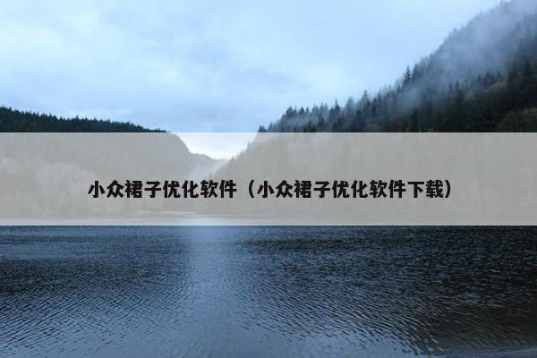 小众裙子优化软件（小众裙子优化软件下载）