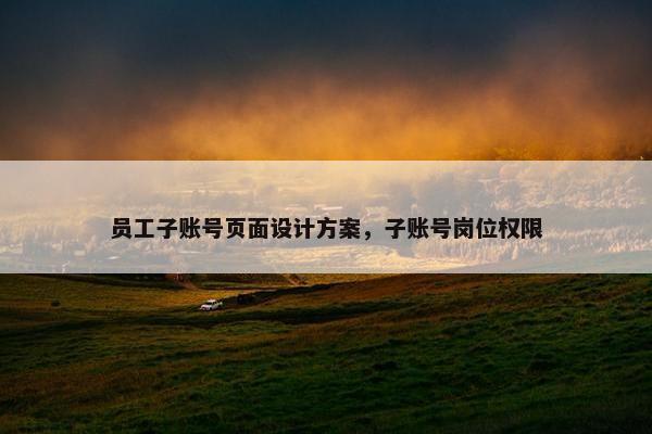 员工子账号页面设计方案，子账号岗位权限