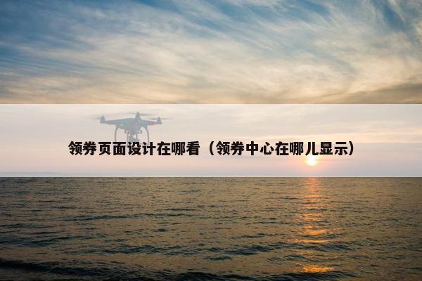 领券页面设计在哪看（领券中心在哪儿显示）