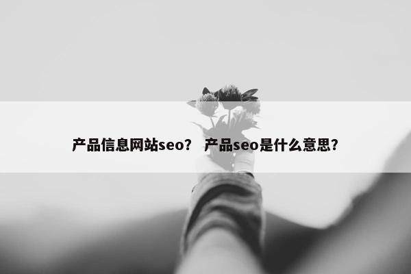 产品信息网站seo？ 产品seo是什么意思？