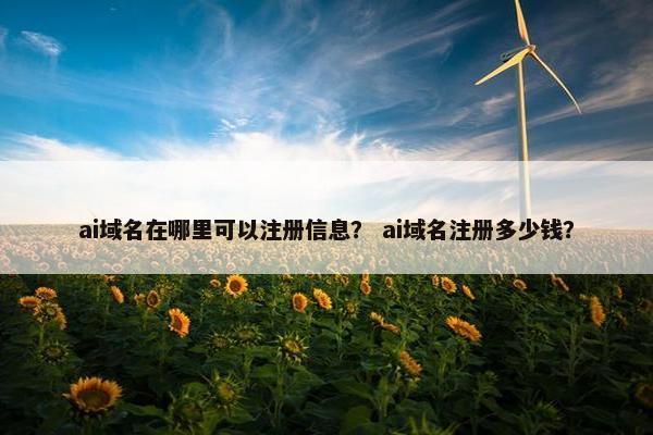 ai域名在哪里可以注册信息？ ai域名注册多少钱？