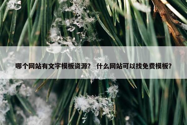 哪个网站有文字模板资源？ 什么网站可以找免费模板？