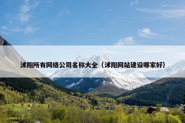 沭阳所有网络公司名称大全（沭阳网站建设哪家好）