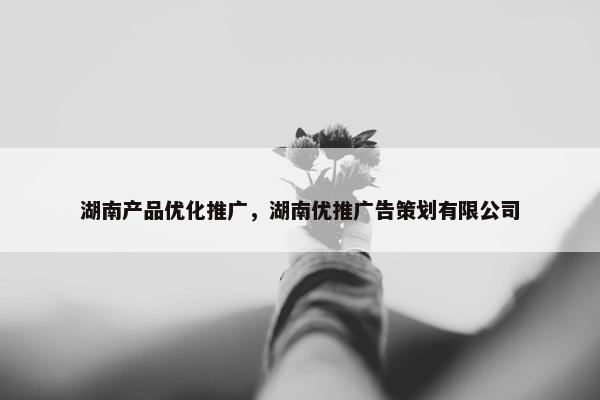 湖南产品优化推广，湖南优推广告策划有限公司