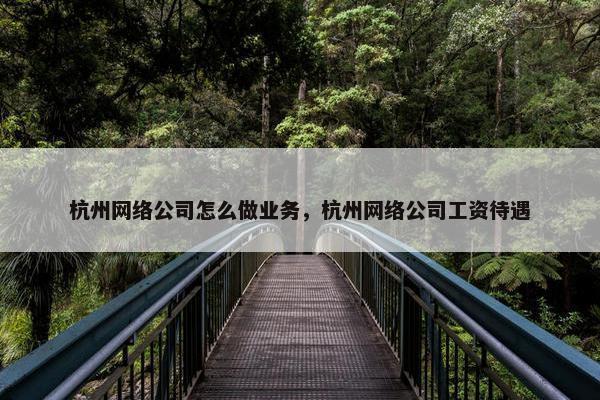 杭州网络公司怎么做业务，杭州网络公司工资待遇