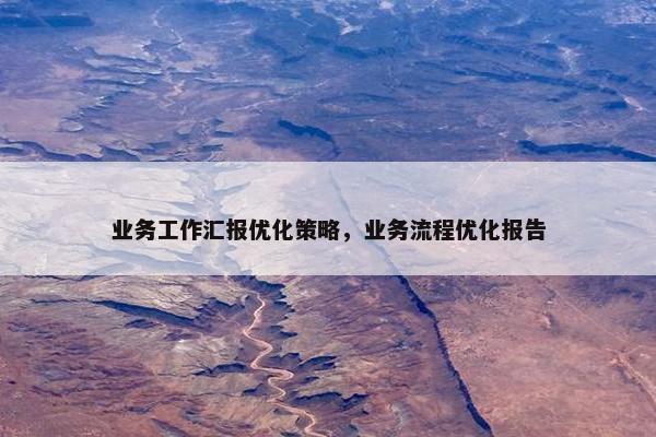 业务工作汇报优化策略，业务流程优化报告
