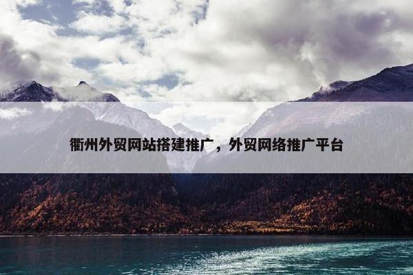 衢州外贸网站搭建推广，外贸网络推广平台
