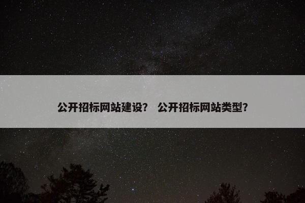 公开招标网站建设？ 公开招标网站类型？