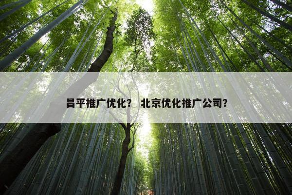 昌平推广优化？ 北京优化推广公司？