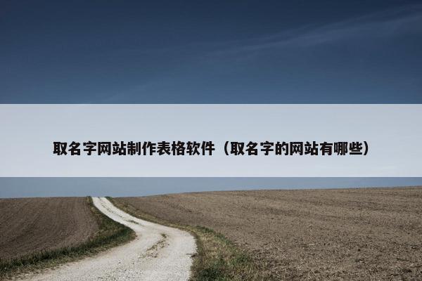 取名字网站制作表格软件（取名字的网站有哪些）