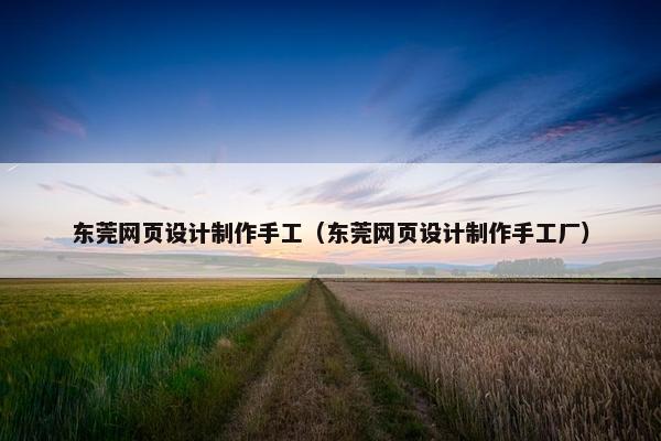 东莞网页设计制作手工（东莞网页设计制作手工厂）