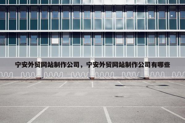 宁安外贸网站制作公司，宁安外贸网站制作公司有哪些