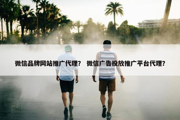 微信品牌网站推广代理？ 微信广告投放推广平台代理？