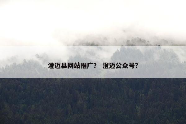 澄迈县网站推广？ 澄迈公众号？