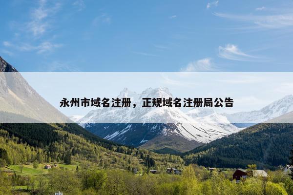 永州市域名注册，正规域名注册局公告