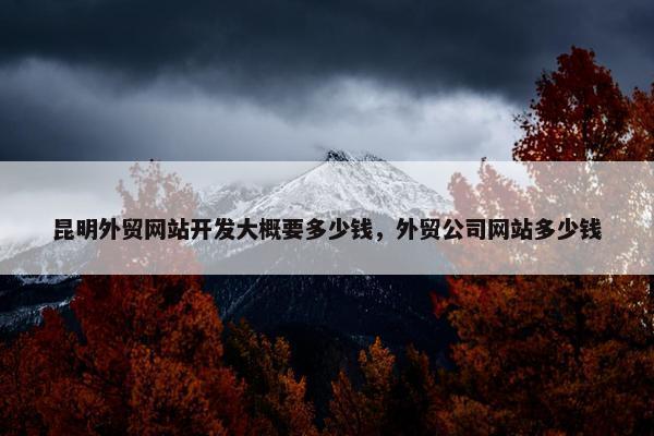 昆明外贸网站开发大概要多少钱，外贸公司网站多少钱
