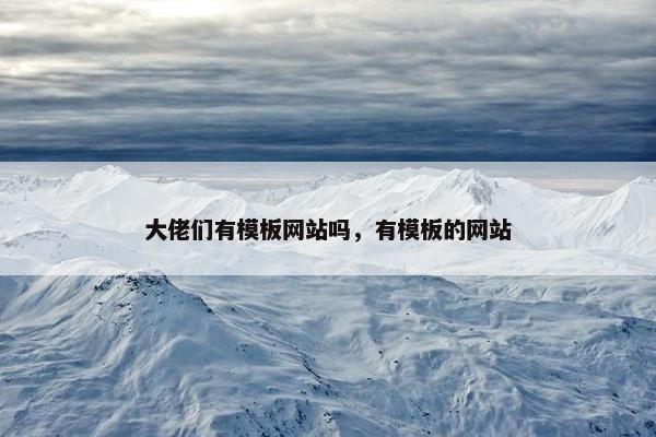 大佬们有模板网站吗，有模板的网站