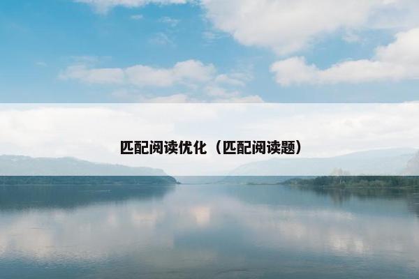 匹配阅读优化（匹配阅读题）