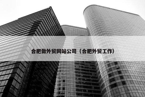合肥做外贸网站公司（合肥外贸工作）