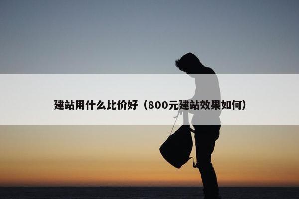 建站用什么比价好（800元建站效果如何）
