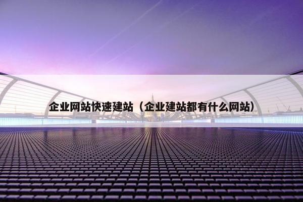 企业网站快速建站（企业建站都有什么网站）