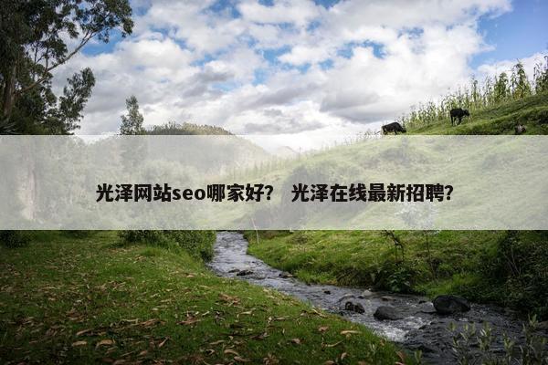 光泽网站seo哪家好？ 光泽在线最新招聘？